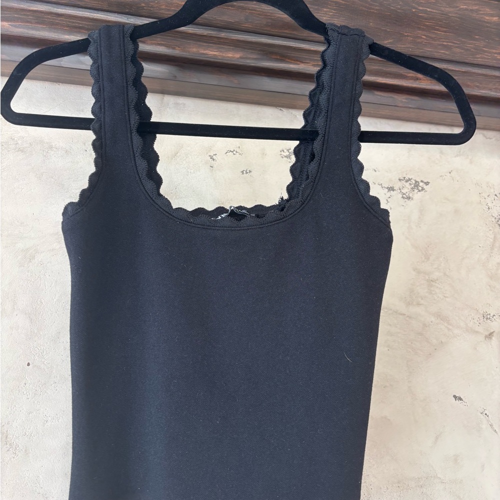 Zara Black Scalloped Tank Top